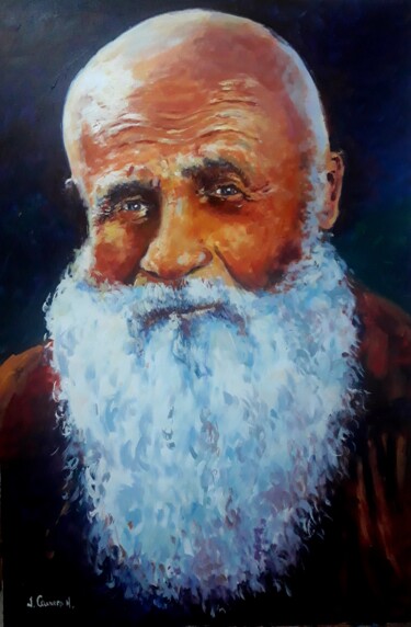 Painting titled "Fray Leopoldo. Acri…" by Jose Camero Hernandez, Original Artwork, Acrylic