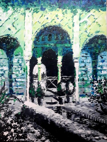 Картина под названием "Generalife. Alhambr…" - Jose Camero Hernandez, Подлинное произведение искусства, Акрил