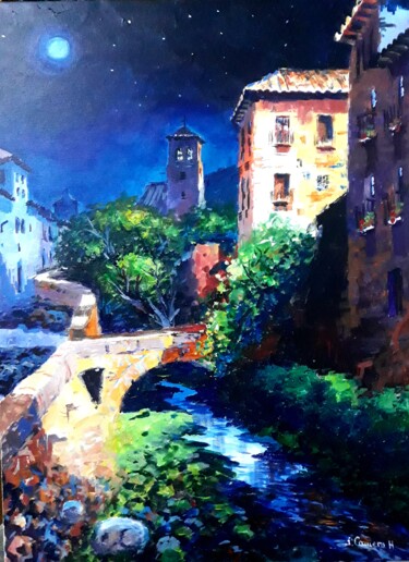 Painting titled "Carrera del Darro.…" by Jose Camero Hernandez, Original Artwork, Acrylic