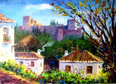 Peinture intitulée "Albaicin. Alhambra.…" par Jose Camero Hernandez, Œuvre d'art originale, Acrylique