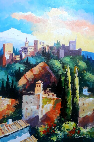 Peinture intitulée "Alhambra. Granada" par Jose Camero Hernandez, Œuvre d'art originale, Acrylique