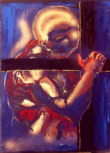Peinture intitulée "pensées blues" par José Cano, Œuvre d'art originale