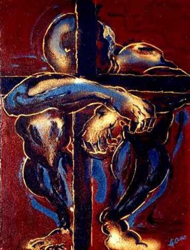 Peinture intitulée "croix de vie" par José Cano, Œuvre d'art originale