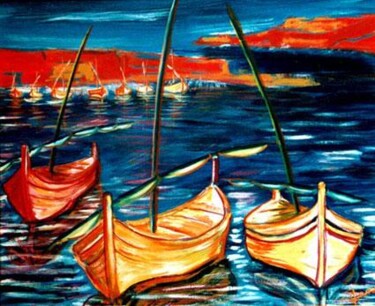 Картина под названием "au calme" - José Cano, Подлинное произведение искусства, Масло