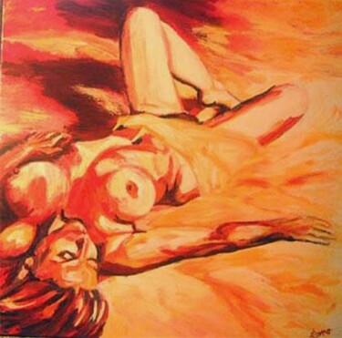 Painting titled "femme flamboyante" by José Cano, Original Artwork, Oil