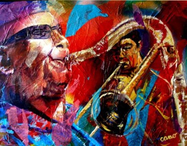 Painting titled "cuba saxo" by José Cano, Original Artwork