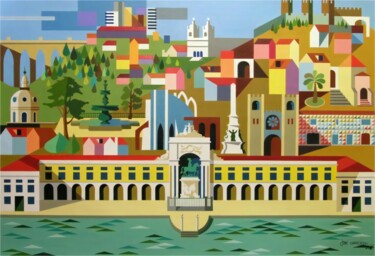 Painting titled "LISBOA" by José Cardoso, Original Artwork, Acrylic