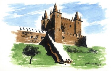 Schilderij getiteld "Castelo de Vila da…" door José Cardoso, Origineel Kunstwerk, Olie