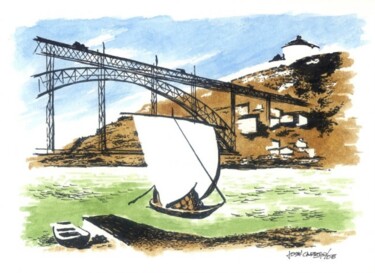 Pintura intitulada "Ponte D. Luis I, vi…" por José Cardoso, Obras de arte originais, Óleo