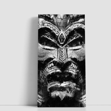 Drawing titled "MAYAN Mask" by José Carlos B. Damas, Original Artwork, Digital Painting