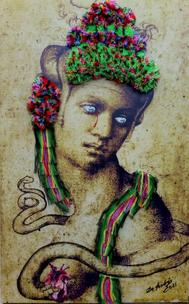 Collages intitolato "Cleopatra" da Jose De Andrés, Opera d'arte originale, Lavoro digitale 2D Montato su Telaio per barella…