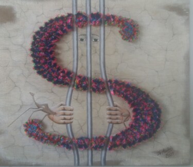 Collagen mit dem Titel "Signo Preso II" von Jose De Andrés, Original-Kunstwerk, Collagen