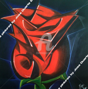 Painting titled "Dancing on the rose" by José Duarte, Original Artwork, Oil