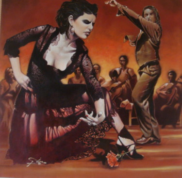 Peinture intitulée "FLAMENCO" par José Garcia (GARBEL), Œuvre d'art originale, Acrylique