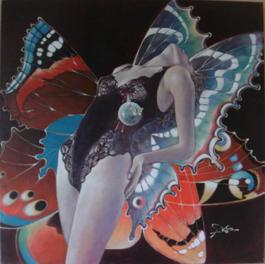 Schilderij getiteld "ENTOMOLOGIE" door José Garcia (GARBEL), Origineel Kunstwerk, Acryl