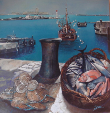 Painting titled "PORt de BOUC(retour…" by José Garcia (GARBEL), Original Artwork, Acrylic
