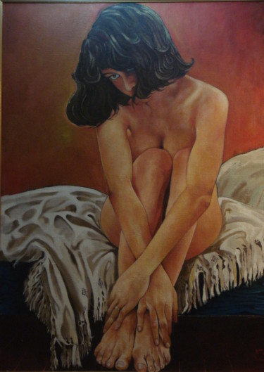 Painting titled "LA puberte" by José Garcia (GARBEL), Original Artwork, Acrylic