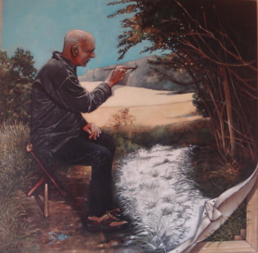 Painting titled "TROMPEL'OEIL" by José Garcia (GARBEL), Original Artwork, Acrylic