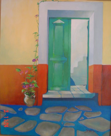 Peinture intitulée "laPorte d'entree" par José Garcia (GARBEL), Œuvre d'art originale, Acrylique