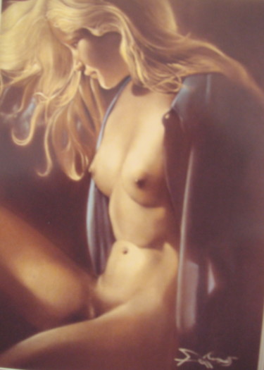 Tekening getiteld "Jolie blonde" door José Garcia (GARBEL), Origineel Kunstwerk, Pastel