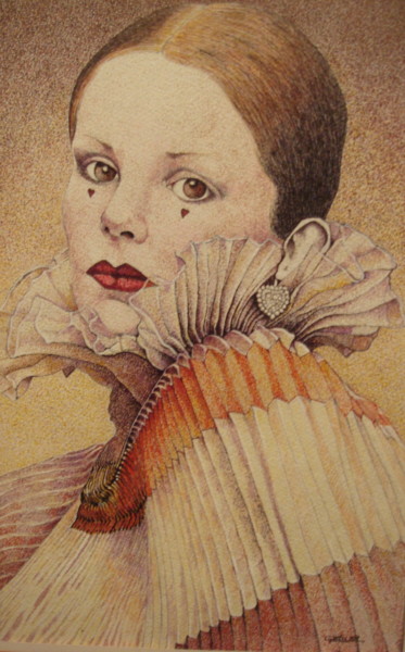 Dibujo titulada "Maquillages" por José Garcia (GARBEL), Obra de arte original, Tinta