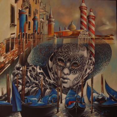 Peinture intitulée "VENISE" par José Garcia (GARBEL), Œuvre d'art originale, Acrylique