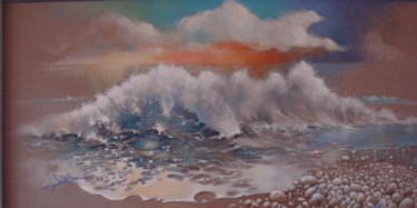 Painting titled "La vague" by José Garcia (GARBEL), Original Artwork, Acrylic