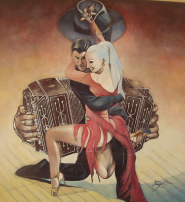 Peinture intitulée "EL TANGO" par José Garcia (GARBEL), Œuvre d'art originale, Acrylique