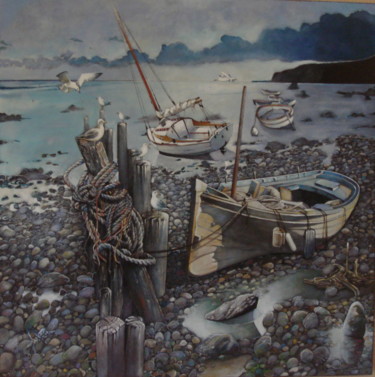 Peinture intitulée "Marée basse" par José Garcia (GARBEL), Œuvre d'art originale, Acrylique