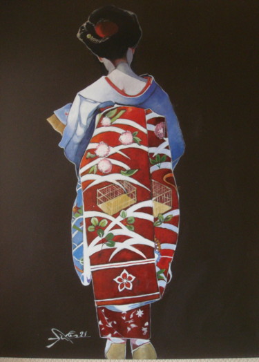 Peinture intitulée "GEISHA2" par José Garcia (GARBEL), Œuvre d'art originale, Acrylique