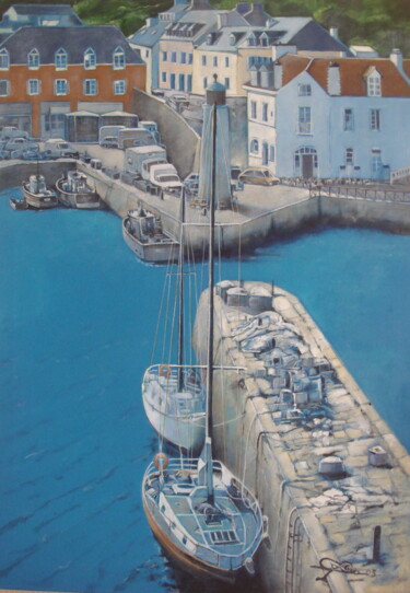 Painting titled "Port  Sauson, Belle…" by José Garcia (GARBEL), Original Artwork, Acrylic