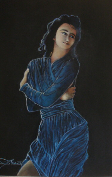 Painting titled "BLEU AZUR" by José Garcia (GARBEL), Original Artwork, Acrylic