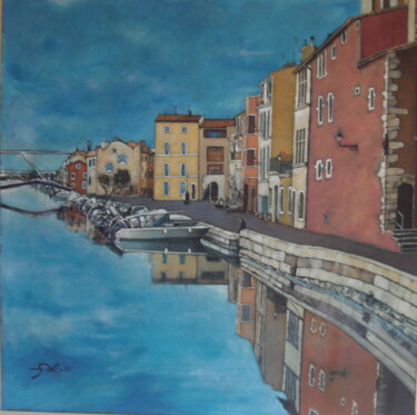 Schilderij getiteld "CANAL St SEBASTIEN…" door José Garcia (GARBEL), Origineel Kunstwerk, Acryl