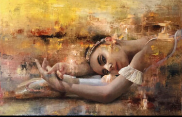 Peinture intitulée "Bailarina emergiend…" par Jose Gil, Œuvre d'art originale, Huile Monté sur Châssis en bois