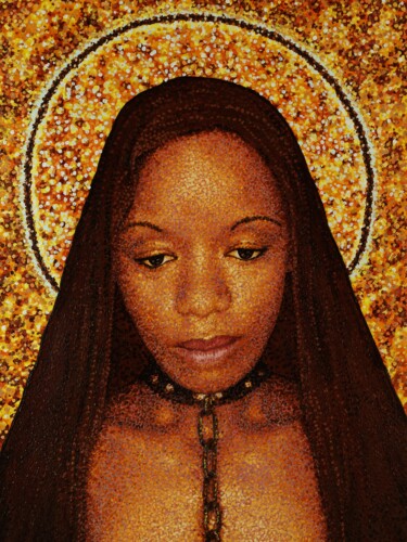 Peinture intitulée "The chained Virgin,…" par José Gislero, Œuvre d'art originale, Acrylique