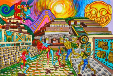 Pintura titulada "Sagrado Juego de lo…" por José Godoy, Obra de arte original, Acrílico Montado en Bastidor de camilla de ma…