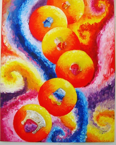 Картина под названием "Cosmovisión Maya" - José Godoy, Подлинное произведение искусства, Масло Установлен на Деревянная рама…