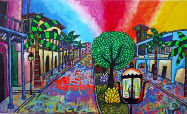 Malerei mit dem Titel "Las Olas Boulevard" von José Godoy, Original-Kunstwerk, Acryl