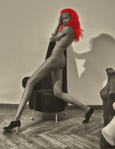 Photography titled "KELLY IN RED" by Jose Grimm, Original Artwork, Digital Photography