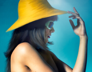 Photography titled "YELLOW & BLUE" by Jose Grimm, Original Artwork, Manipulated Photography