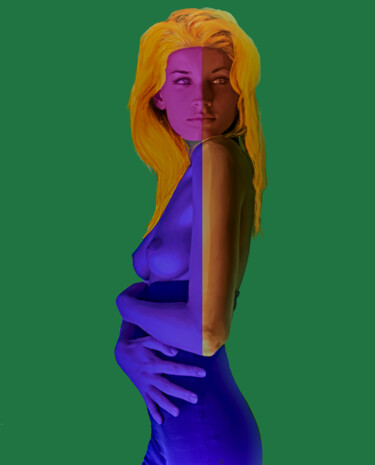 Photographie intitulée "Anja on colors" par Jose Grimm, Œuvre d'art originale, Photographie manipulée