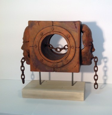 Sculpture intitulée "Infernale machine" par Jose Hernandez, Œuvre d'art originale, Terre cuite