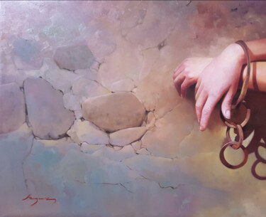 Pintura titulada "Prisionera  de dese…" por Jose Higuera, Obra de arte original, Oleo