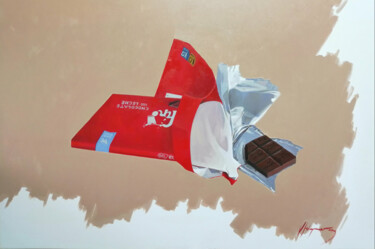 Painting titled "Wrappers Chocolate" by Jose Higuera, Original Artwork, Oil