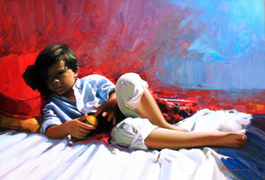 Pintura titulada "El Descanso" por Jose Higuera, Obra de arte original, Oleo