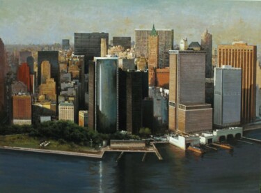 Painting titled "Manhattan" by Jose Higuera, Original Artwork, Oil