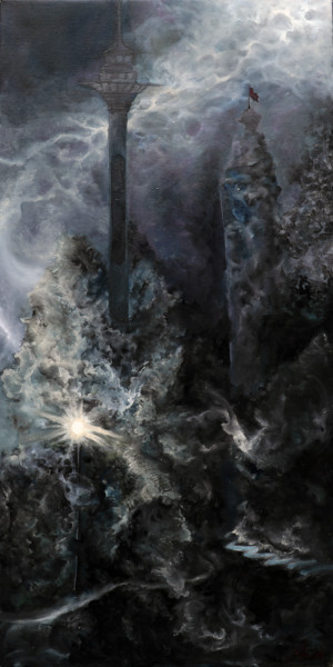 <Le brouillard> "<Le brouillard>" başlıklı Tablo Yi tarafından, Orijinal sanat, Pigmentler