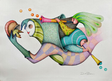 Desenho intitulada "De la serie volador…" por Jose Luis De La Barra (DelaBarra), Obras de arte originais, Lápis