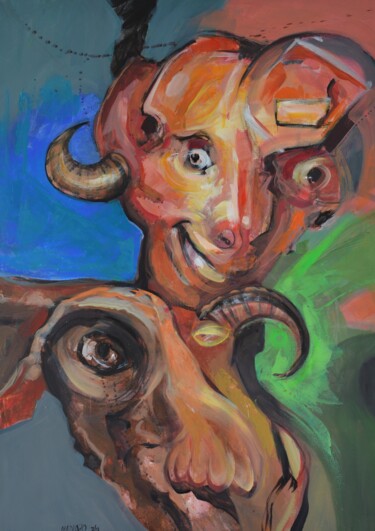 Pintura titulada "La cabra nunca la v…" por Jose Luis Madrazo Gastaudi, Obra de arte original, Acrílico