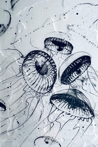 Картина под названием "Medusa" - José Salcedo, Подлинное произведение искусства, Акрил Установлен на Алюминий